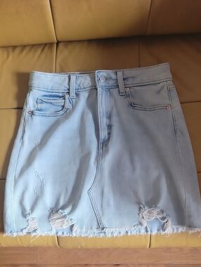 wild fable Light Blue Distressed Denim Mini Skirt